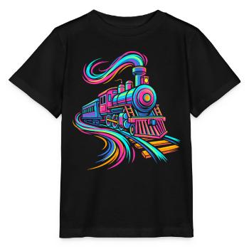 Locomotive à vapeur - T-shirt bio MINI CREATOR Stanley/Stella Enfant - noir - Devant - Mikhail (115cm)