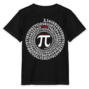 Pi Inventor | William Jones 1706 Numéro du cercle - T-shirt bio MINI CREATOR Stanley/Stella Enfant - noir - Devant - Mikhail (115cm)