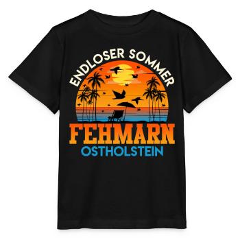 Ostsee Urlaub ENDLOSER URLAUB FEHMARN - Stanley/Stella Kinder T-Shirt MINI CREATOR  - Schwarz - Vorne - Mikhail (115cm)
