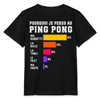Ping Pong Why I Lose at Ping Pong - Stanley/Stella MINI CREATOR Kids’ T-Shirt - black - Front - Mikhail (115cm)