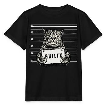 Grim Cat – Coupable de la photo d’identité judiciaire - T-shirt bio MINI CREATOR Stanley/Stella Enfant - noir - Devant - Mikhail (115cm)