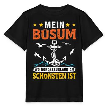 Mer du Nord MON BÜSUM OÙ LES VACANCES EN MER DU NORD SONT LES PLUS BELLES - T-shirt bio MINI CREATOR Stanley/Stella Enfant - noir - Devant - Mikhail (115cm)