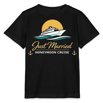 Flitterwochen Just Married Geschenk Paare - Stanley/Stella Kinder T-Shirt MINI CREATOR  - Schwarz - Vorne - Mikhail (115cm)