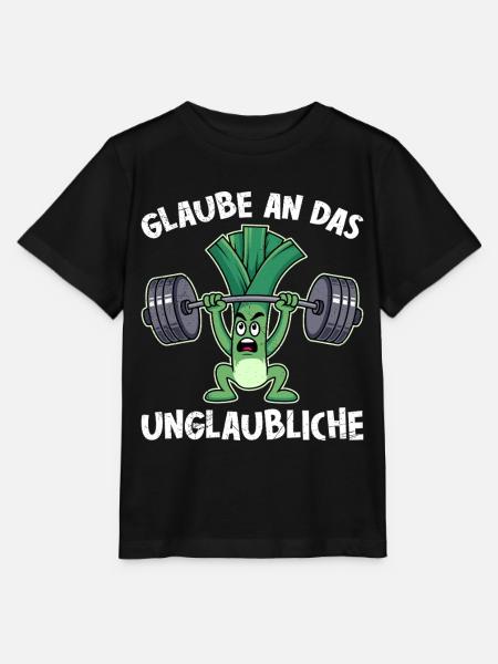 Gewichtheber GLAUBE AN DAS UNGLAUBLICH Lustig - Stanley/Stella Kinder T-Shirt MINI CREATOR - Schwarz