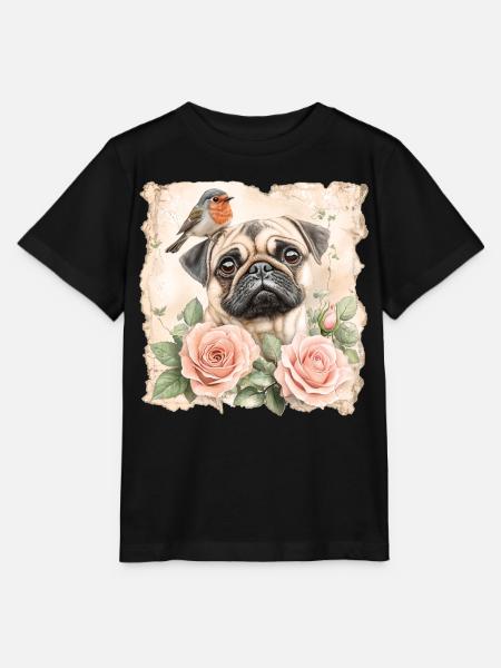 Mops und Rotkehlchen - Stanley/Stella Kinder T-Shirt MINI CREATOR - Schwarz