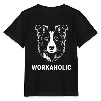 Workaholic Border Collie - Stanley/Stella Kinder T-Shirt MINI CREATOR  - Schwarz - Vorne - Mikhail (115cm)