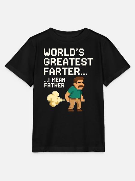 Lustiges Vatertags-T-Shirt für Gamer Papa Pixelart - Stanley/Stella T-shirt MINI CREATOR til børn - sort