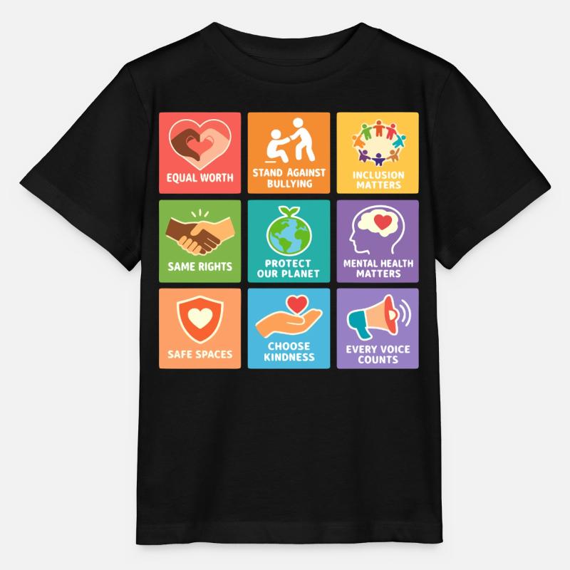 Menschenrechte Gleichheit Inklusion Statement - Stanley/Stella Kinder T-Shirt MINI CREATOR  - Schwarz