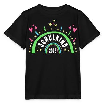 Schulkind 2026 - Einschulung -Regenbogen - ABC 123 - Stanley/Stella Kinder T-Shirt MINI CREATOR  - Schwarz - Vorne - Mikhail (115cm)