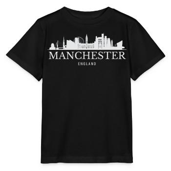 Manchester Skyline, Manchester England - Stanley/Stella MINI CREATOR Kids’ T-Shirt - black - Front - Mikhail (115cm)