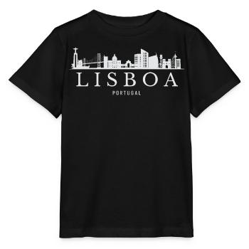 Lissabon, Portugal, Lissabons Skyline - Stanley/Stella Kinder T-Shirt MINI CREATOR  - Schwarz - Vorne - Mikhail (115cm)