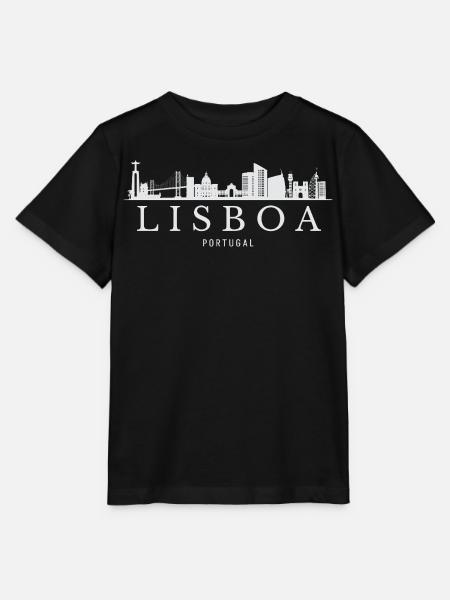 Lissabon, Portugal, Lissabons Skyline - Stanley/Stella Kinder T-Shirt MINI CREATOR - Schwarz