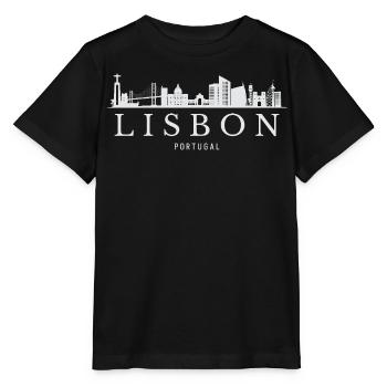 Lissabon Skyline, Lissabon Souvenir - Stanley/Stella Kinder T-Shirt MINI CREATOR  - Schwarz - Vorne - Mikhail (115cm)