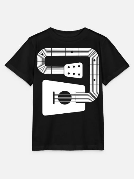 abstrakte Gitarre - Stanley/Stella Kinder T-Shirt MINI CREATOR - Schwarz