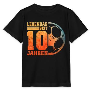 10th Birthday 10 Years Young Kids Football - Stanley/Stella MINI CREATOR Kids’ T-Shirt - black - Front - Mikhail (115cm)