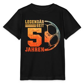 5th Birthday 5 Years Young Kids Football - Stanley/Stella MINI CREATOR Kids’ T-Shirt - black - Front - Mikhail (115cm)
