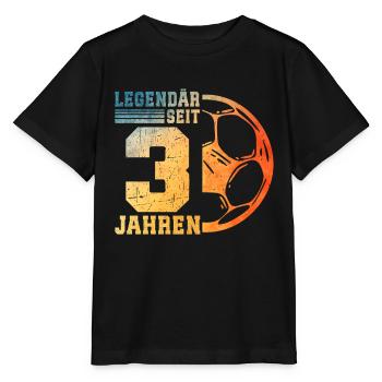 3rd Birthday 3 Years Young Kids Football - Stanley/Stella MINI CREATOR Kids’ T-Shirt - black - Front - Mikhail (115cm)
