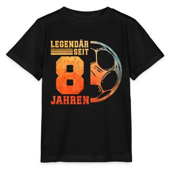8. Geburtstag 8 Jahre Junge Kinder Fußball - Stanley/Stella Kinder T-Shirt MINI CREATOR  - Schwarz - Vorne - Mikhail (115cm)