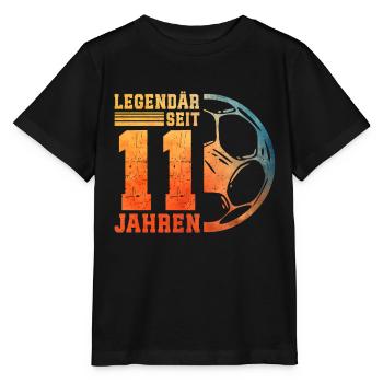 11. Geburtstag 11 Jahre Junge Kinder Fußball - Stanley/Stella Kinder T-Shirt MINI CREATOR  - Schwarz - Vorne - Mikhail (115cm)