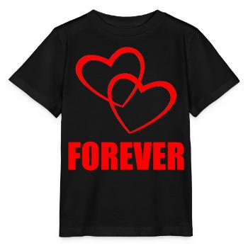 FOREVER – Heart Design for Couples & True Love - Stanley/Stella MINI CREATOR Kids’ T-Shirt - black - Front - Mikhail (115cm)