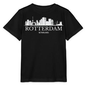 Rotterdam Skyline, Rotterdam Niederlande - Stanley/Stella Kinder T-Shirt MINI CREATOR  - Schwarz - Vorne - Mikhail (115cm)