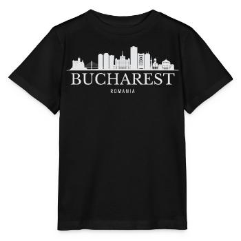 Bukarest Skyline, Bukarest, Rumänien - Stanley/Stella Kinder T-Shirt MINI CREATOR  - Schwarz - Vorne - Mikhail (115cm)
