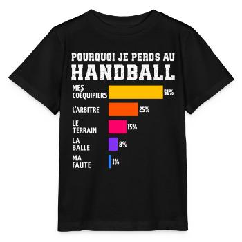 Warum ich beim Handball verliere - Stanley/Stella Kinder T-Shirt MINI CREATOR  - Schwarz - Vorne - Mikhail (115cm)