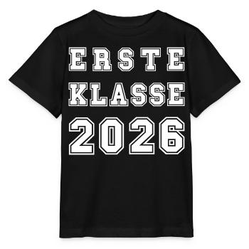 ERSTE KLASSE 2026 - Collegestyle cool Einschulung - Stanley/Stella Kinder T-Shirt MINI CREATOR  - Schwarz - Vorne - Mikhail (115cm)