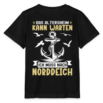 Opa ALTERSHEIM KANN WARTEN MUSS NACH NORDDEICH - Stanley/Stella Kinder T-Shirt MINI CREATOR  - Schwarz - Vorne - Mikhail (115cm)