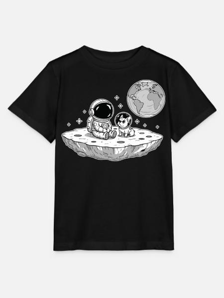 Astronaut Hund Bulldog Space - Stanley/Stella Kinder T-Shirt MINI CREATOR  - Schwarz
