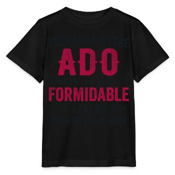 Humour Ado - Je Suis Un Ado Formidable - T-shirt bio MINI CREATOR Stanley/Stella Enfant - noir - Devant - Mikhail (115cm)