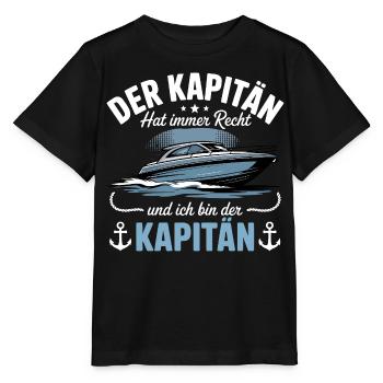 Kapitän Boot Bootsführerschein - Stanley/Stella Kinder T-Shirt MINI CREATOR  - Schwarz - Vorne - Mikhail (115cm)