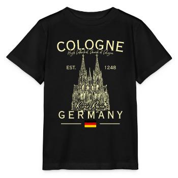 Cologne, Allemagne, Souvenir de la cathédrale du Dom de Cologne - T-shirt bio MINI CREATOR Stanley/Stella Enfant - noir - Devant - Mikhail (115cm)