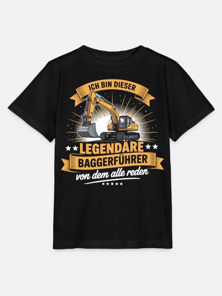 Baggerfuehrer Baggerfahrer - Stanley/Stella Kinder T-Shirt MINI CREATOR  - Schwarz