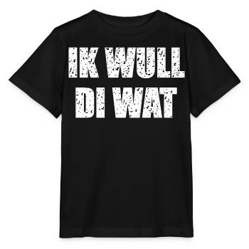 Funny Low German saying - Stanley/Stella MINI CREATOR Kids’ T-Shirt - black - Front - Mikhail (115cm)