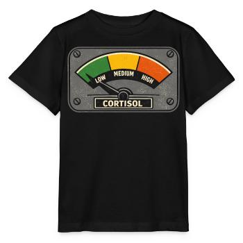 Cortisol Niedrig Messgerät Biologie Spaß - Stanley/Stella Kinder T-Shirt MINI CREATOR  - Schwarz - Vorne - Mikhail (115cm)