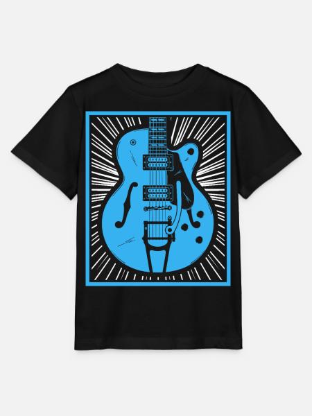Retro-Gitarren-Silhouette - Stanley/Stella Kinder T-Shirt MINI CREATOR - Schwarz