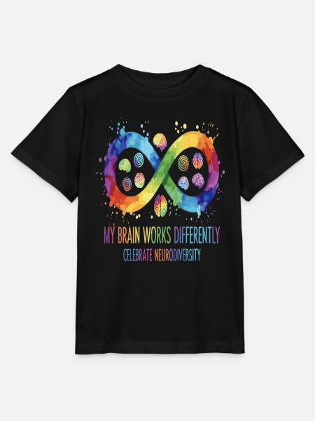 My Brain Works Differently Neurodiversity - Stanley/Stella Kinder T-Shirt MINI CREATOR - Schwarz