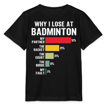 Warum ich im Badminton verliere - Stanley/Stella Kinder T-Shirt MINI CREATOR  - Schwarz - Vorne - Mikhail (115cm)