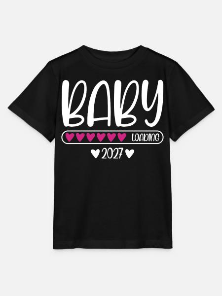 Baby 2027 loading Herzchen Ladebalken - Stanley/Stella Kinder T-Shirt MINI CREATOR  - Schwarz