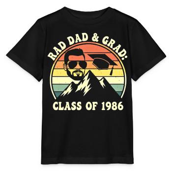 Rad Dad Grad Class of 1986 Retro - Stanley/Stella MINI CREATOR Kids’ T-Shirt - black - Front - Mikhail (115cm)