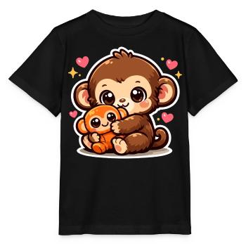 Punch the Monkey Japan - Stanley/Stella MINI CREATOR Kids’ T-Shirt - black - Front - Mikhail (115cm)