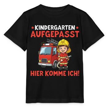 Kindergarten Young Preschool Firefighter - Stanley/Stella MINI CREATOR Kids’ T-Shirt - black - Front - Mikhail (115cm)
