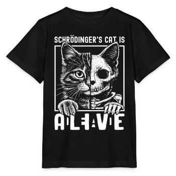 Le chat de Schrödinger vivant et mort - T-shirt bio MINI CREATOR Stanley/Stella Enfant - noir - Devant - Mikhail (115cm)
