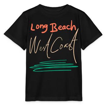 Ambiance Retro Sunset de la côte Ouest de Long Beach - T-shirt bio MINI CREATOR Stanley/Stella Enfant - noir - Devant - Mikhail (115cm)