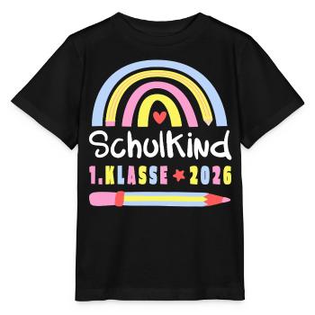 Einschulung - Schulkind 2026 - 1. Klasse - Stanley/Stella Kinder T-Shirt MINI CREATOR  - Schwarz - Vorne - Mikhail (115cm)