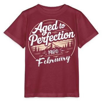 Februar 1980  - Stanley/Stella Kinder T-Shirt MINI CREATOR  - Burgunderrot - Vorne - Kain (125cm)