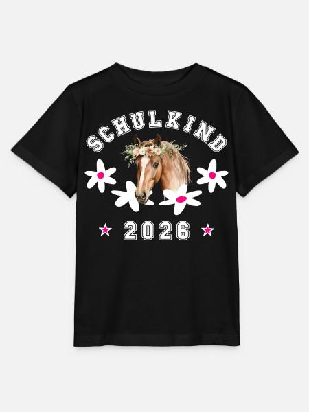 Schulkind 2026 Pferd Einschulung - Stanley/Stella Kinder T-Shirt MINI CREATOR - Schwarz