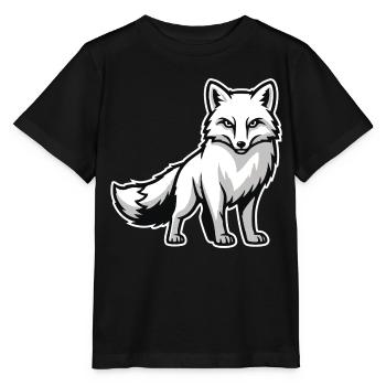 Arctic Fox Arctic White Animal Nature Logo - Stanley/Stella MINI CREATOR Kids’ T-Shirt - black - Front - Mikhail (115cm)