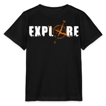 Explore Motiv mit einem Kompass - Stanley/Stella Kinder T-Shirt MINI CREATOR  - Schwarz - Vorne - Mikhail (115cm)